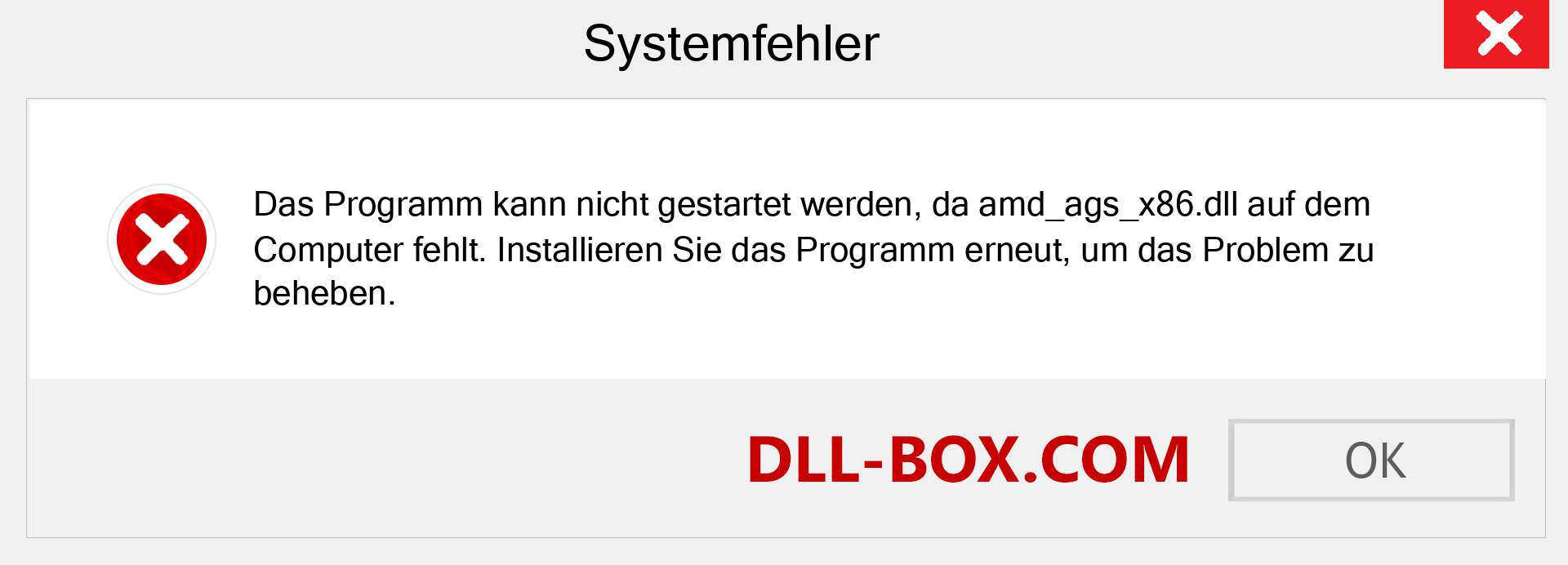 amd_ags_x86.dll-Datei fehlt?. Download für Windows 7, 8, 10 - Fix amd_ags_x86 dll Missing Error unter Windows, Fotos, Bildern